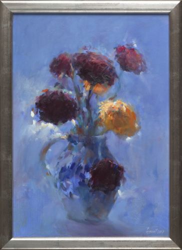 Stillife with flowers, oil on canvas, 2018, 50 x 35 cm, Sold