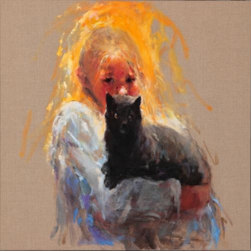Beau & Mouse, oil / canvas, 2009, 70 x 70 cm, Sold