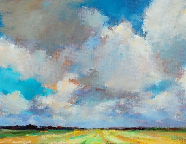 Fries landschap I, olieverf / doek, 2009, 18 x 24 cm, Verkocht