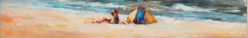 Strand, Öl auf Leinwand, 2009, 8 x 50 cm, Verkauft