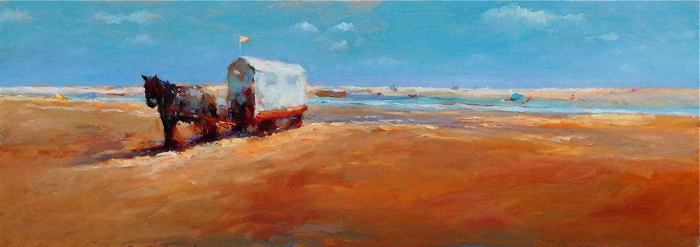 Beach cart, oil / canvas, 2010, 50 x 140 cm, Sold