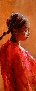 Indian model, Oil / canvas, 2004, 60 x 24 cm, Sold