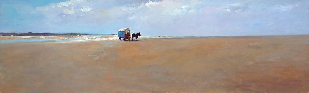 Beach, oil / canvas, 2009, 40 x 130 cm, Sold