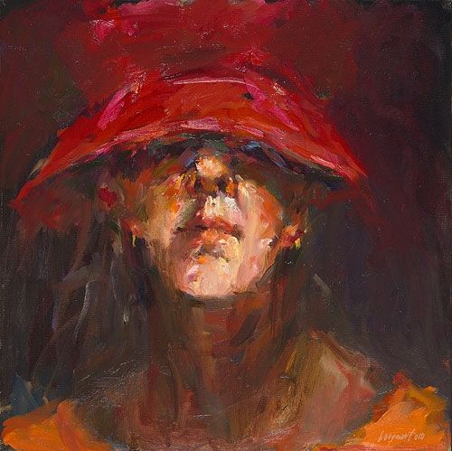 Autoportrait, Peinture à l’huile sur toile, 2010, 40 x 40 cm, Vendu