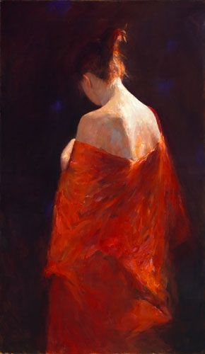 Model in red kimono, oil / canvas, 2010, 120 x 70 cm, Sold