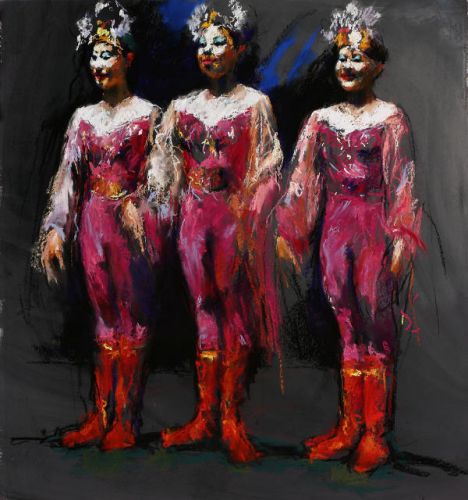 Cirque chinois, Pastel, 2005, 104 x 95 cm, Vendu