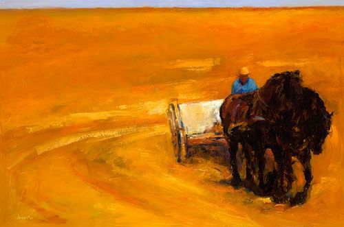 Haymaking month, Oil / canvas, 2004, 80 x 120 cm, Sold