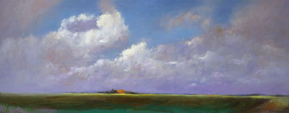 Fries landschap, olieverf / doek, 2013, 70 x 170 cm, Verkocht