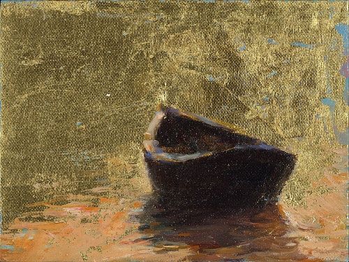 Boat by sunset, oil / canvas, 2011, 12 x 16 cm, Sold