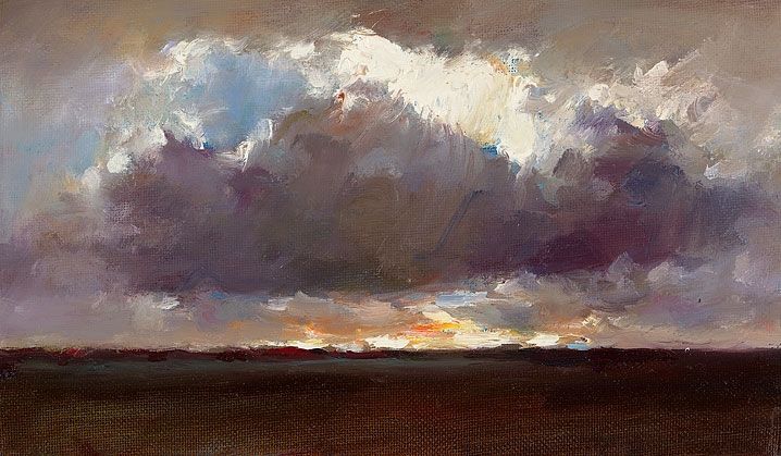 Sunset, oil / canvas, 2011, 14 x 24 cm, Sold