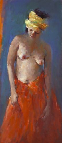 Model with turban, oil / canvas, 2012, 80 x 35 cm, Sold