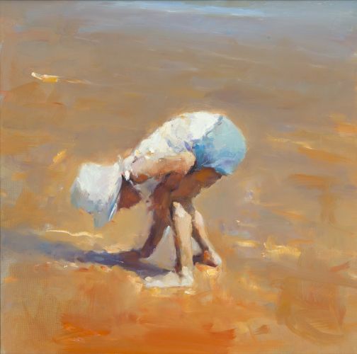 Shell collector, oil / canvas, 2012, 50 x 50 cm, Sold