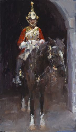 The Guard, olieverf / linnen, 2012, 120 x 70 cm, Verkocht