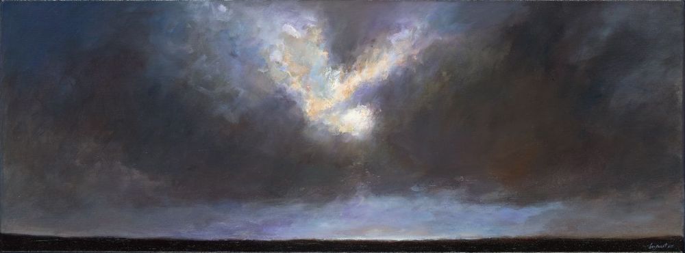 Sonnenuntergang II, Ol auf Leinwand, 2012, 30 x 80 cm, Verkauft