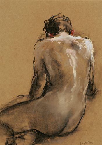 Nude seen from behind, Pastel, 2005, 45 x 34 cm, Sold