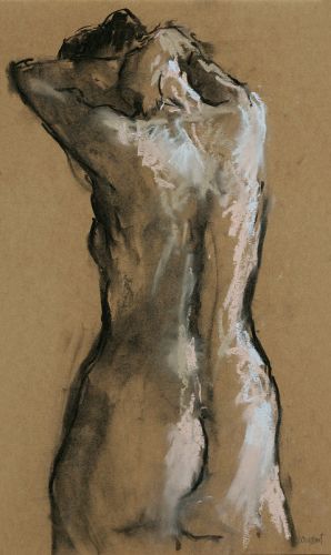 Nude seen from behind, Pastel, 2005, 51 x 34 cm, Sold