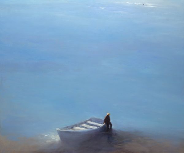 le Pêcheur, Peinture à l’huile sur toile, 2013, 100 x 120 cm, Vendu