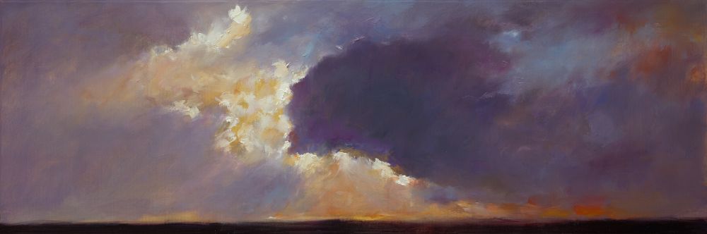 Sonnenuntergang, Õl auf Leinwand, 2013, 40 x 120 cm, Verkauft