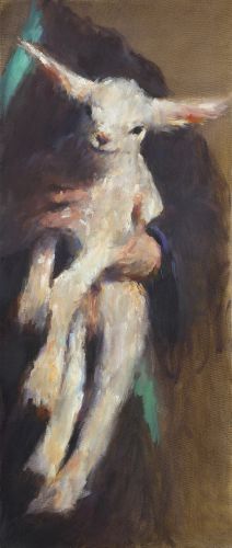 Nuage & les vaches, Peinture à l’huile sur toile, 2013, 140 x 140 cm, Vendu