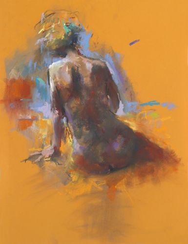 Nude seen from behind, pastel, 2014, 65 x 50 cm, Sold