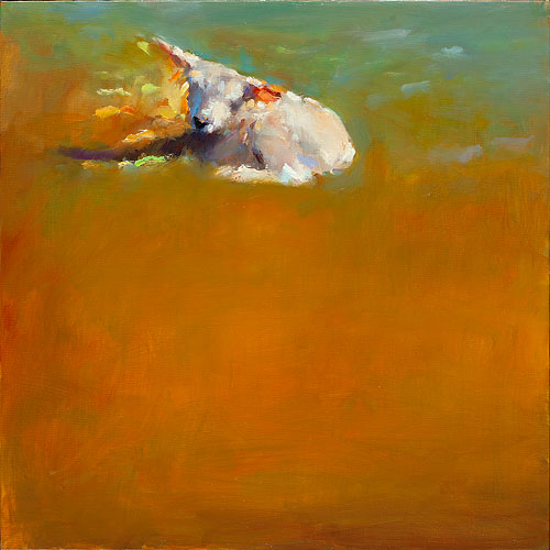 Agneau, Peinture à l’huile sur toile, 2014, 40 x 50 cm, Vendu