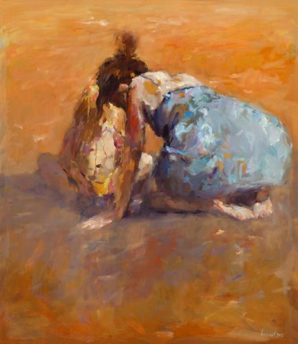 Mother & child, oil / canvas, 2013, 75 x 65 cm, Sold
