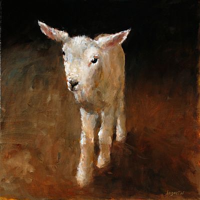 Lamm, Öl auf Leinwand, 2006, 40 x 40 cm, Verkauft