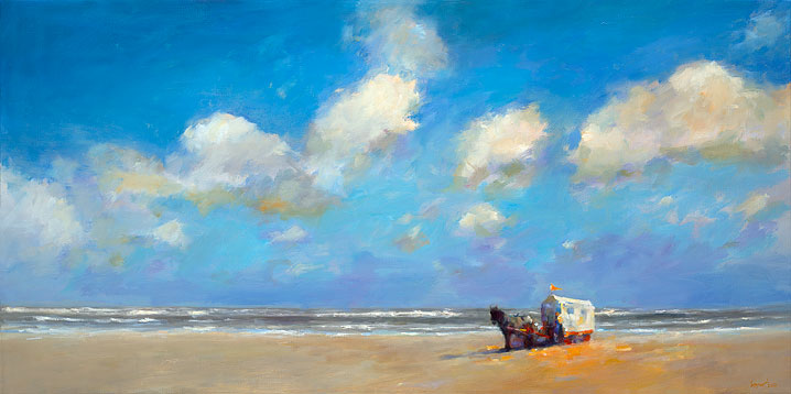 Beachcart, oil / canvas, 2014, 70 x 140 cm, Sold