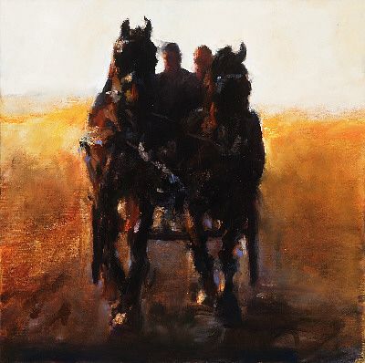 Team of horses, Oil / canvas, 2006, 50 x 50 cm, Sold