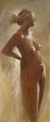 Standing nude, oil / canvas, 2015, 120 x 50 cm, Sold