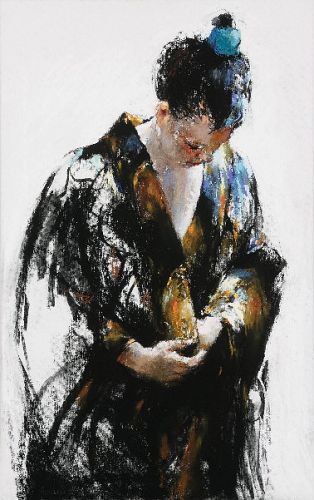 Devotie, Pastel, 2006, 80 x 50 cm, Verkocht