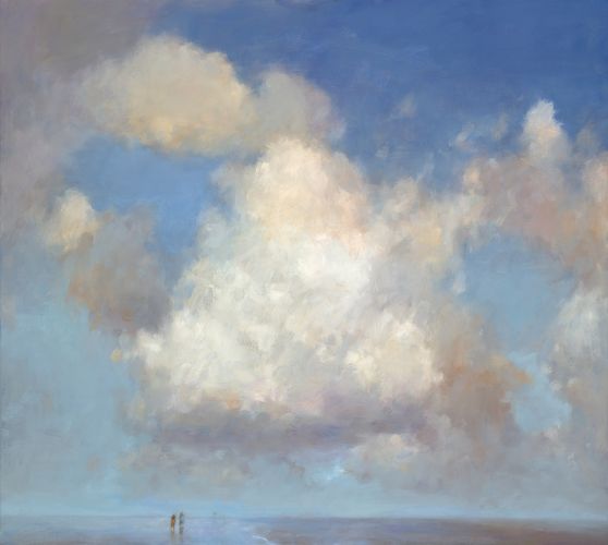 La Plage du Nord, Peinture à l’huile sur toile, 2017, 90 x 100 cm, Vendu