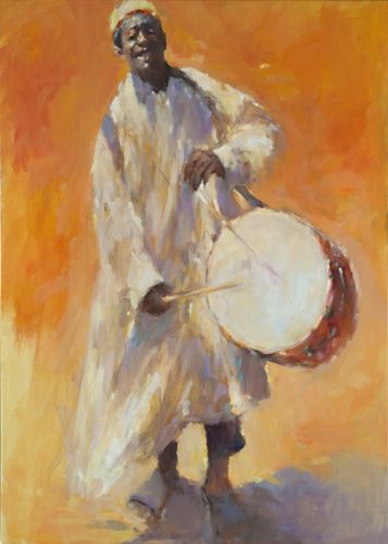 Drummer, oil / canvas, 2016, 140 x 100 cm, Sold