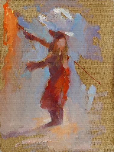 Danseuse II Plage Abouda, Peinture à l’huile sur toile, 2016, 30 x 120 cm, € 1.750,-