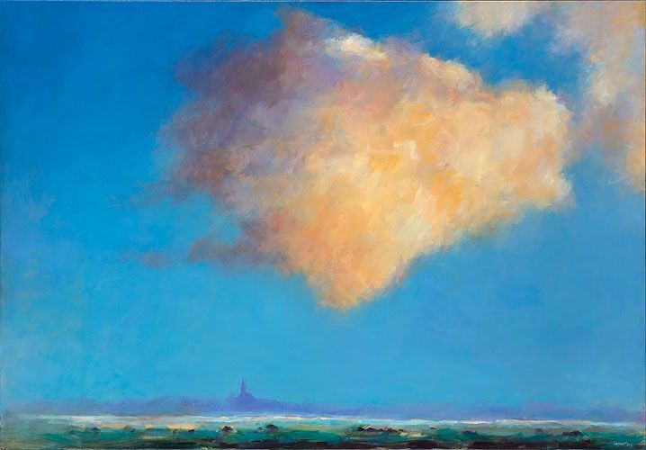 Cloud above Anjum, oil / canvas, 2017, 140 x 200 cm, Sold
