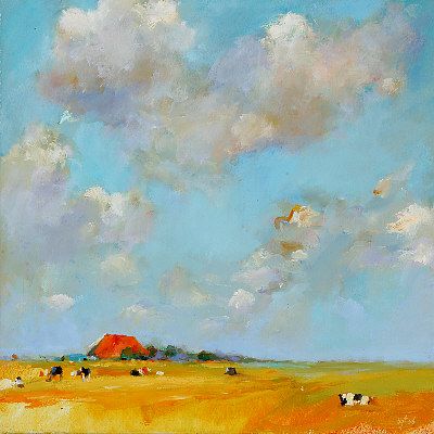Frisian landscape IV, Oil / canvas, 2006, 40 x 40 cm, Sold