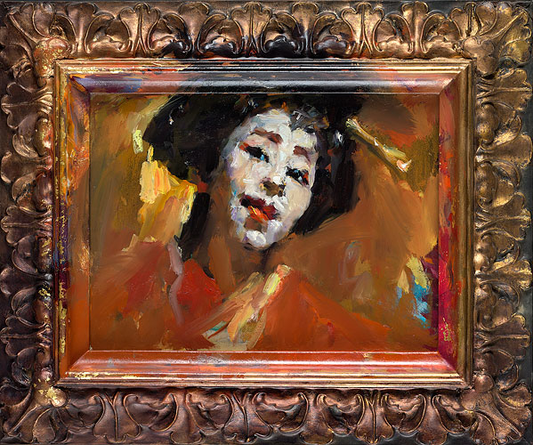 Geisha, Peinture à l’huile sur toile, 2018, 30 x 40 cm, € 3.500,-