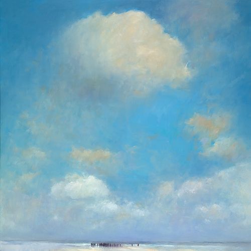 Wolke & Kûhe, Öl auf Leinwand, 2019, 100 x 100 cm, Verkauft
