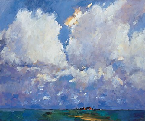 Paysage d'été, Huile sur toile, 2000, 100 x120 cm, Vendu