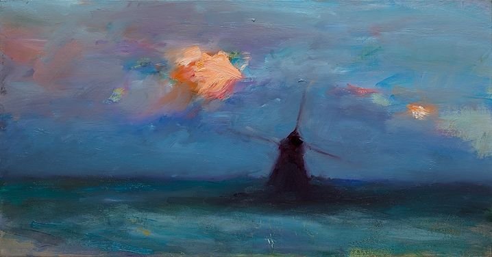 Orange cloud, oil on canvas, 2020, 27 x 50 cm, Sold
