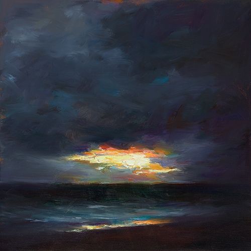 Sunset, oil / canvas, 2021, 80 x 80 cm, Option