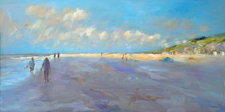 Beach (Westerschouwen Zld), oil / canvas, 2022, 80 x 160 cm, € 8.500,-