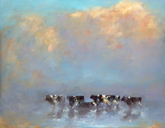 Sky at sealand, oil / canvas, 2022, 70 x 90 cm, Sold
