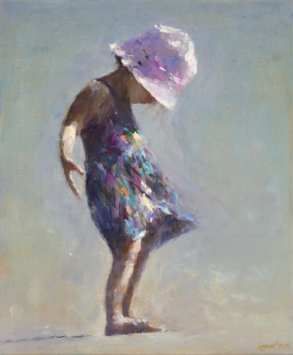Dancing at the beach, oil / canvas, 2023, 60 x 50 cm, Sold