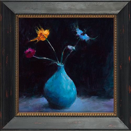 Favourite flowers, oil / canvas, 2024, 40 x 40 cm, € 2.900,-