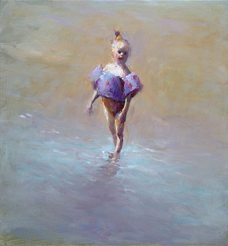 Dancing at the seashore, oil/canvas, 2025, 60 x 60 cm, € 3.900,-