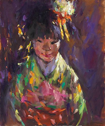 Geisha, oil/canvas, 2025, 70 x50 cm, Sold