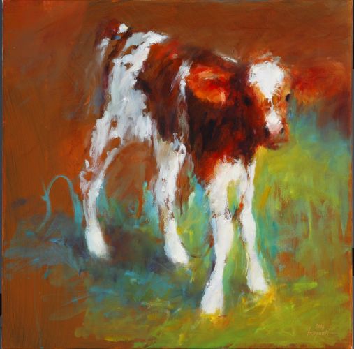 Little calf, Oil / canvas, 2008, 50 x 50 cm, Sold