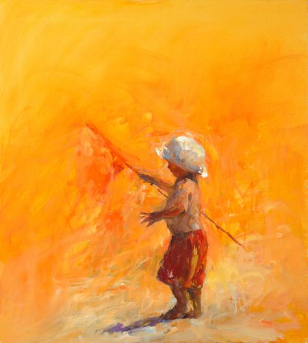 Flag bearer, Oil / canvas, 2008, 100 x 90 cm, Sold