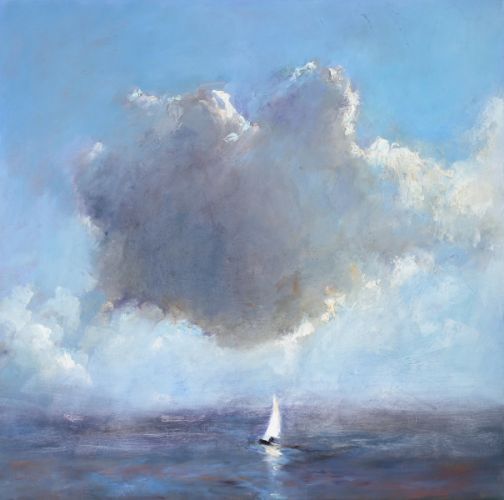 Petit bateau, Huile sur toile, 2008, 70 x 70 cm, Vendu